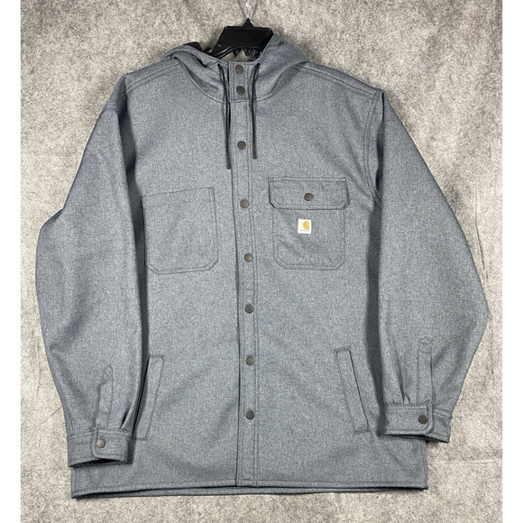 Carhartt Jacket Mens Extra Large Grey Hooded Relaxed Fit Rain Defender Work Wear - Picture 1 of 16